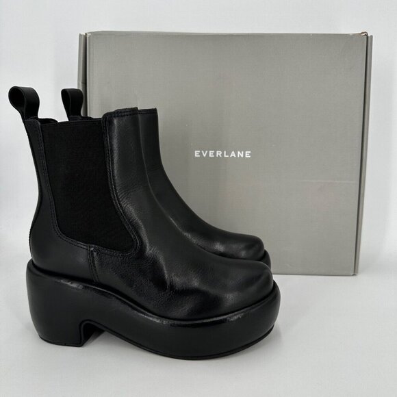 Everlane The Puffa Boot in Black size 6 Chelsea Ankle 3.25" Chunky Platform po - Picture 1 of 8